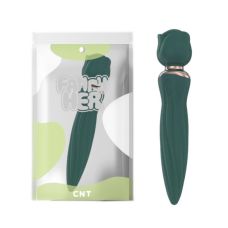 Вибромассажер Ванд в форме микрофона для стимуляции клитора зеленого цвета Cnt Rose Dancer