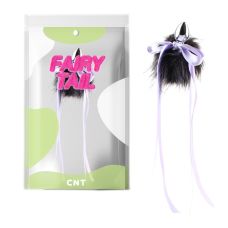 Анальная пробка металлическая с пушистим хвостом Detachable Furry Metal Plug  черная