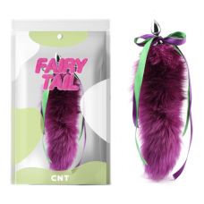 Анальная пробка с длиным фиолетовым хвостом Detachable Fluffy Fox Tail Plug