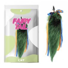 Анальная пробка с пушистым зеленым хвостом Detachable Fluffy Fox Tail Plug Green 18.5