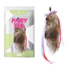 Анальна металічна пробка з пухнастим коричневим хвостом Fluffy Fox Tail Plug Brown 16.5