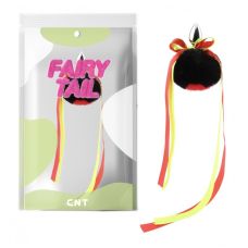 Анальная пробка с пушистым хвостом Cute Heart Fluffy Plug with Tail черно-красный