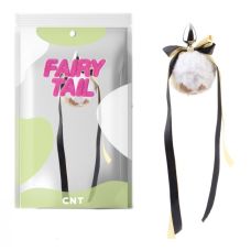 Анальная пробка металлическая серебристого цвета с пушистым хвостом Cnt Kitten Paw Fluffy