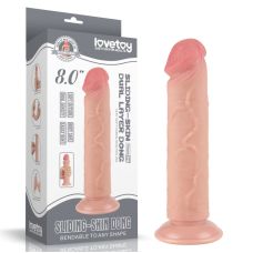 Вагинальный реалистичный фаллоимитатор на присоске Sliding Skin Dual Layer Dong Flesh 8.0 телесный