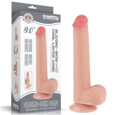 Фаллоимитатор реалистик на присоске Sliding Skin Dual Layer Dong Flesh 9.0 телесный