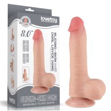 Фалоімітатор реалістичний на присосці Sliding Skin Dual Layer Dong Flesh 8.0 тілесний