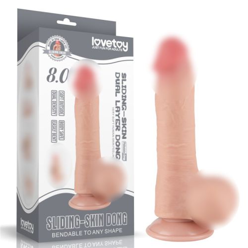 Фалоімітатор реалістичний на присосці Sliding Skin Dual Layer Dong Flesh 8.0 тілесний