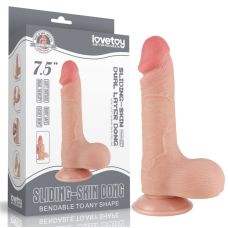 Фаллоимитатор на присоске реалистичный Sliding Skin Dual Layer Dong Flesh 7.5 телесный