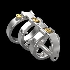 Пояс вірності на член з утретральним стимулятором з нержавіючої сталі в стилі сріблястий панк