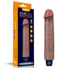 Вибратор вагинальный реалистик коричневый Lovetoy Real Softee Rechargeable Silicone Vibrating Dildo