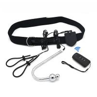 Анальный крюк с эрекционным лассо с электростимуляцией и пультом дистанционного управления черного цвета Bdsm4u