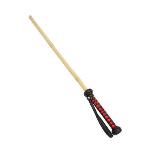 Бамбукова шльопанець тілесна з чорно червоною ручкою Bdsm4u Bamboo whip