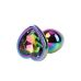 Анальная пробка хамелион из медицинской стали Rainbow Heart Gem Plug Small
