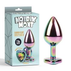 Анальна пробка хамелеон Rainbow Heart Gem Plug Medium