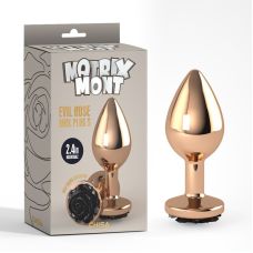 Анальная пробка со стразиком в виде розочки Evil Rose Anal Plug Small