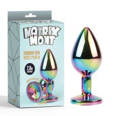 Анальна пробка хамелеон Rainbow Gem Metal Plug Medium