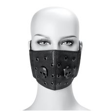 Маска унисекс в стиле стимпанк с черепами и заклепками Punk Rock Gothic черного цвета