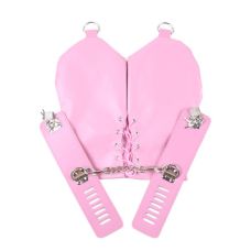 Наручники варежки для БДСМ розового цвета Strict Leather Locking Mittens