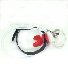 Уретральна система БДСМ пояс вірності з'єднаний трубкою з кляпом для рота прозорого кольору Oxballs