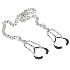 Зажимы для сосков на цепочке Kinklab Mandible Silver Nipple Clamps серебристый