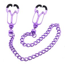 Зажимы для сосков на цепочке Kinklab Mandible Purple Nipple Clamps фиолетовый