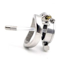 Пояс вірності на член із уретральним катетером Double Lock Flip Glans Cover Chastity Cage Small