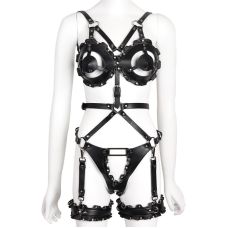 Эротический комплект женского белья черного цвета Bdsm4u