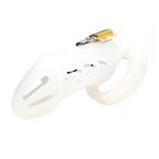 Пояс верности на пенис для мужчин Silicone Chastity Cage White Standart белый