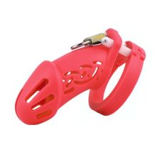 Пояс вірності чоловічий на пеніс Silicone Chastity Cage Red Standart червоний