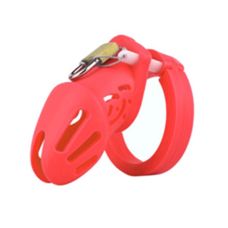 Пояс цнотливості чоловічий на пеніс Silicone Chastity Cage Small червоний