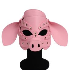 Маска БДСМ голова свин6ьи Leather Pig Mask розовый