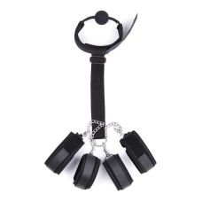 Система фіксації для тіла БДСМ з манжетами для рук та ніг чорного кольору Vscnovelty