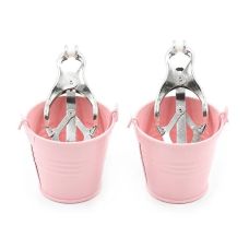Зажимы БДСМ для сосков с ведерками для жидкости Bucket Nipple Clamps розовый