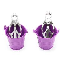 Интимные зажимы для сосков с ведерками для жидкости Bucket Nipple Clamps фиолетовый