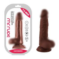 Фаллоимитатор реалистичный на присоске коричневого цвета Vscnovelty Realistic Dong Mr. Rude