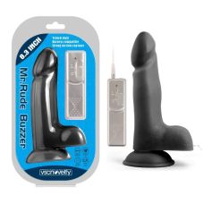 Вибратор реалистичный на присоске Buzzer Black Mr. Rude 8.3 черный