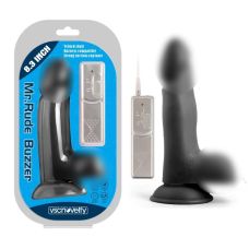 Вибратор реалистичный на присоске Buzzer Black Mr. Rude 8.3 черный