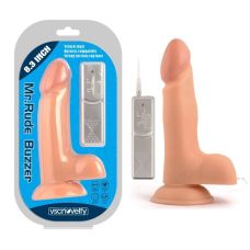 Вагинальный вибратор реалистик на присоске Buzzer Flesh Mr. Rude 8.3 телесный