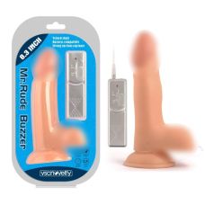 Вагинальный вибратор реалистик на присоске Buzzer Flesh Mr. Rude 8.3 телесный