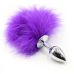 Анальная пробка из медицинской стали  с фиолетовым пушком Metal Plug with Purple Tail Анальная пробка из медицинской стали  с фиолетовым пушком Metal Plug with Purple Tail