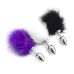 Анальная пробка из медицинской стали  с фиолетовым пушком Metal Plug with Purple Tail Анальная пробка из медицинской стали  с фиолетовым пушком Metal Plug with Purple Tail