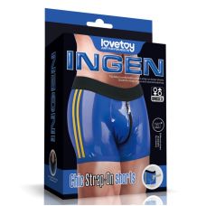 Шортики для страпону синього кольору Chic Strap-On Shorts Small. для обхвату талії 70-79 см