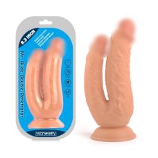 Фалоімітатор реалістичний подвійний на присосці Double Penetrator Flesh Mr. Rude 8.3 тілесний