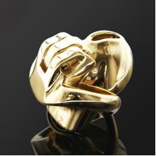 Пояс вірності чоловічий із нержавіючої сталі золотистого кольору Bdsm4u модель HTV3 Nub