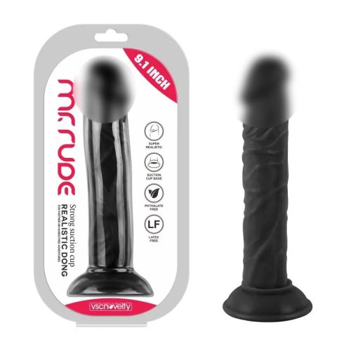 Фаллоимитатор реалистичный на присоске Realistic Dong Black Mr. Rude 9.1 черный