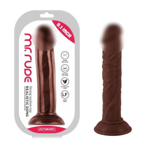 Фалоімітатор реалістичний на присосці Realistic Dong Mr. Rude 9.1 коричневий