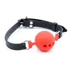 Кляп в рот с красным силиконовым шариком для БДСМ 