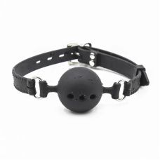 Кляп в рот с силиконовым шариком для БДСМ игр черный