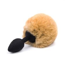 Анальная силиконовая пробка с коричневым хвостиком Silicone Fur Tail Plug