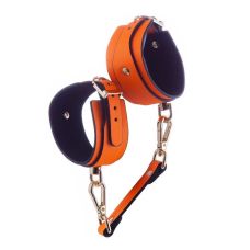 Оковы БДСМ для ног оранжевые Glow in the Dark Leather Ankle cuffs